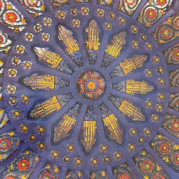 Vintage 8” Pilgrim Glass Silhouette Stained Glass Window Plate Purple ~ set of 5 - Picture 16 of 16